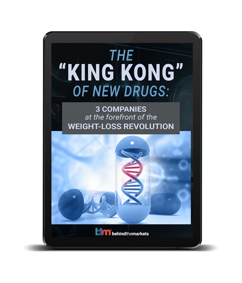 report cover: The King Kong of New Drugs: 3 Companies at the Forefront of the Weight-Loss Revolution.
