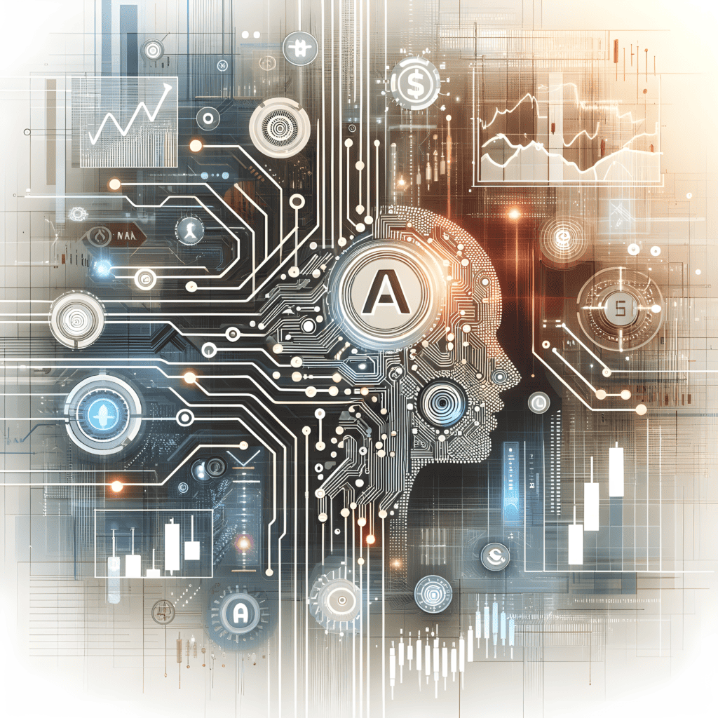 abstract image representing the intersection of artificial intelligence (AI) and the stock market